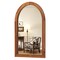 24"x35" Arched Brown Wood Wall Mirror with Shatterproof Glass for Bedroom Entryway or Bathroom